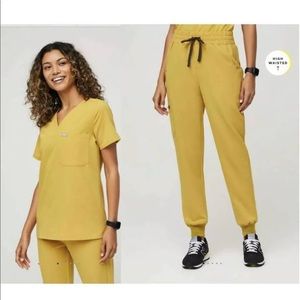 Figs scrubs mustard yellow M pant XS Rafaela top